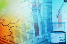 Chemistry science formula and tablets. Medicine symbol.