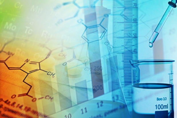 Chemistry science formula and tablets. Medicine symbol.